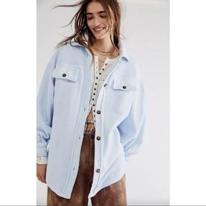 Free People Ruby Jacket in Light Blue Crisp Size Large NWT